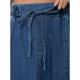 thumbnail image 5 of INSPIRE CHIC Women's Jean Skirts Elastic Waist Casual A-Line Midi Denim Skirt with Pockets S Blue, 5 of 6
