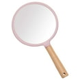 thumbnail image 1 of Portable Circular Wooden Handle Hand Mirror for Makeup, 1 of 5