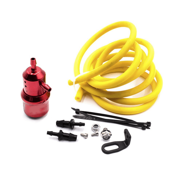 Kit de Valve de Commande Turbo Boost Manuel en Aluminium Réglable Universel, Régulateur de Turbine de Voiture, 1 x Kit de Valve de Commande Turbo Boost, Rouge & Jaune