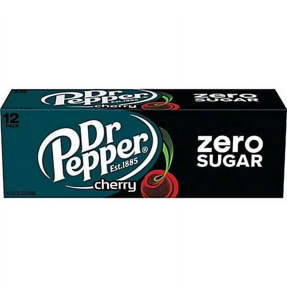 Diamond coast Zero sugar dr pepper CHERRY, 12 FL OZ, 15 CANS, Total 180 fl oz,12 Fl Oz (Pack of 15)