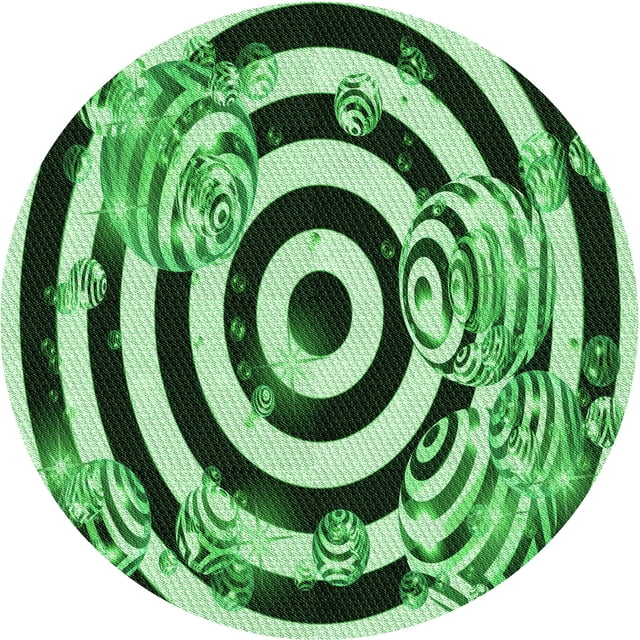 Ahgly Tapis Rond Lavable en Machine Intérieur Transitionnel Vert Émeraude Profond, 3 Pieds Rond