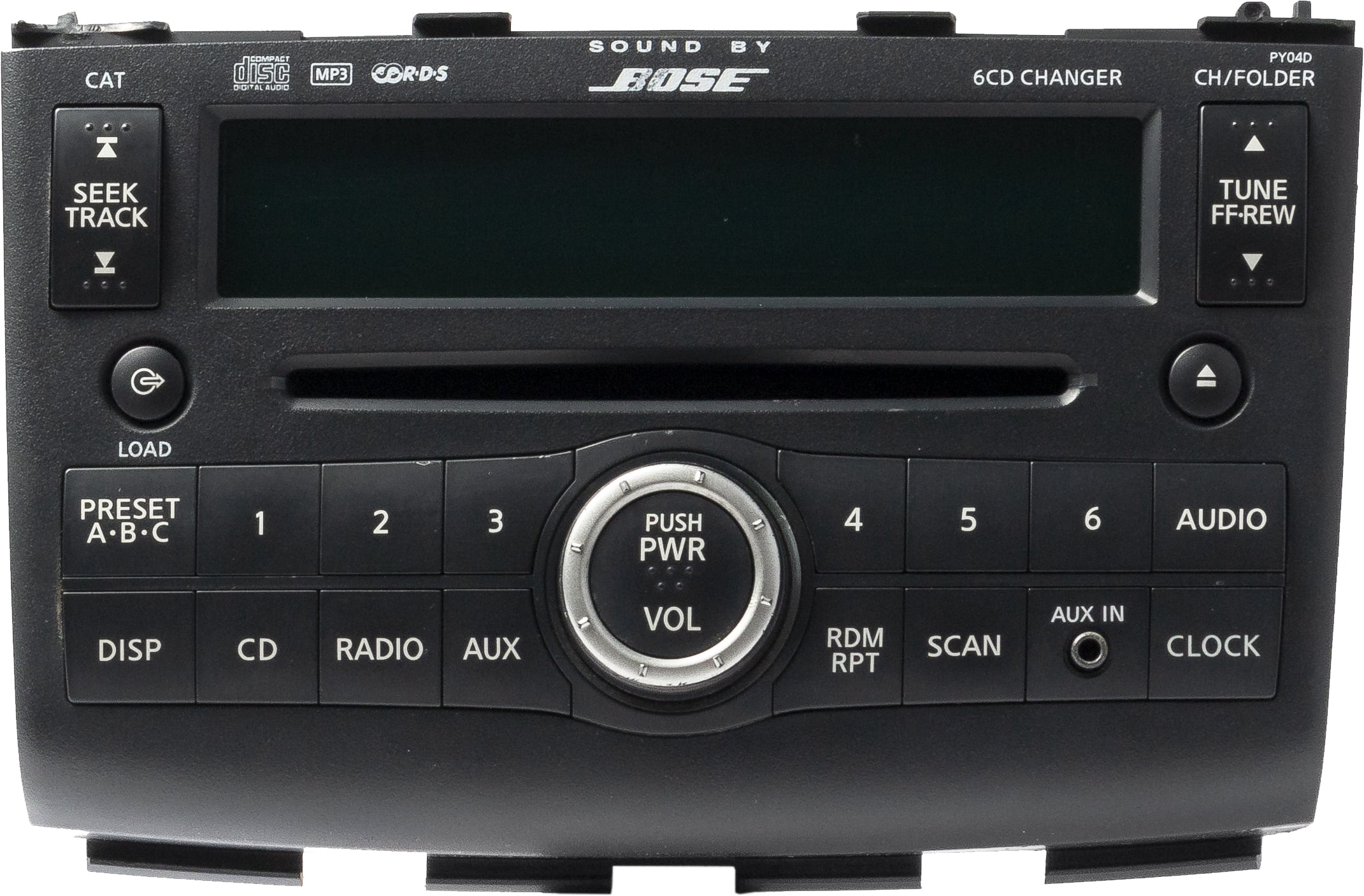 Restored 2008-09 Nissan Rogue AM FM Radio 6 Disc CD MP3 Player Aux Input 28185JM200 PY04D (Refurbished)