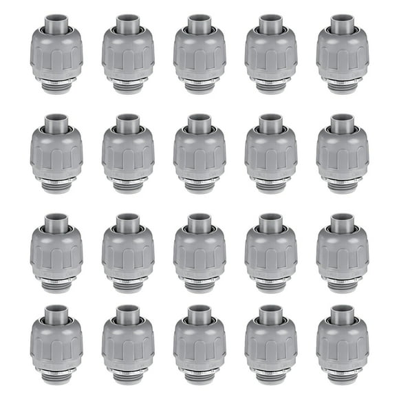 20 Pcs Conduit Connectors, 1/2 Inch Liquid Tight Connector NPT Non-Metallic for PVC Electrical Flexible Conduit Fittings