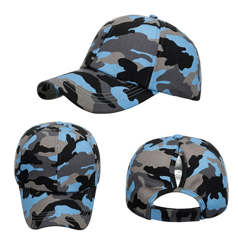 fanshao Baseball Cap Hole All-matching Hat Cotton Beach Camouflage Universal Ponytail for