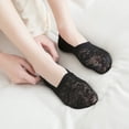 thumbnail image 4 of Dresfit 5 Pairs Lace No Show Socks for Women Non Slip Invisible Flat Socks for Flats Loafers Breathable Lace Socks for Ladies Casual Wear Black, 4 of 6