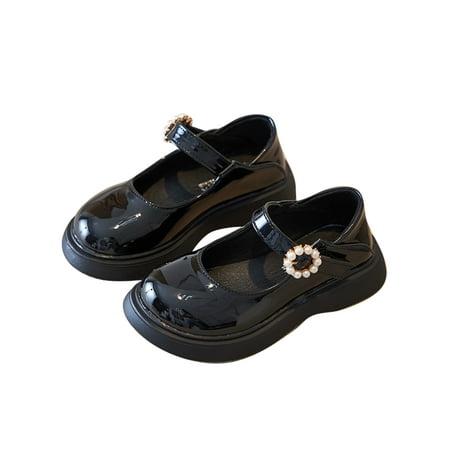 

Colisha Kids Mary Jane Patent Leather Flats Soft Sole Princess Shoe Walking Slip Resistant Loafers Comfort Casual Shoes Black 13C
