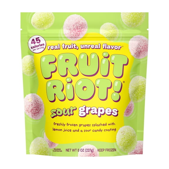 Fruit Riot Sour Candy Grapes, Made with Real Fruit, 8 oz, Gluten-Free