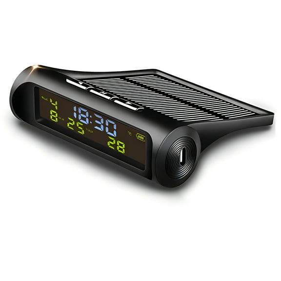 HONMEET Car Digital Temperature Display Black Dashboard Thermometer Solar Powered for Vehicle