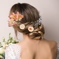 thumbnail image 3 of 16 piezas de clips para el cabello con flores falsas, accesorios para el cabello de flores para mujeres y niñas, color rosa, 3 of 7