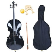 Ktaxon 4/4 Full Size Cello with Case for Beginners, Black