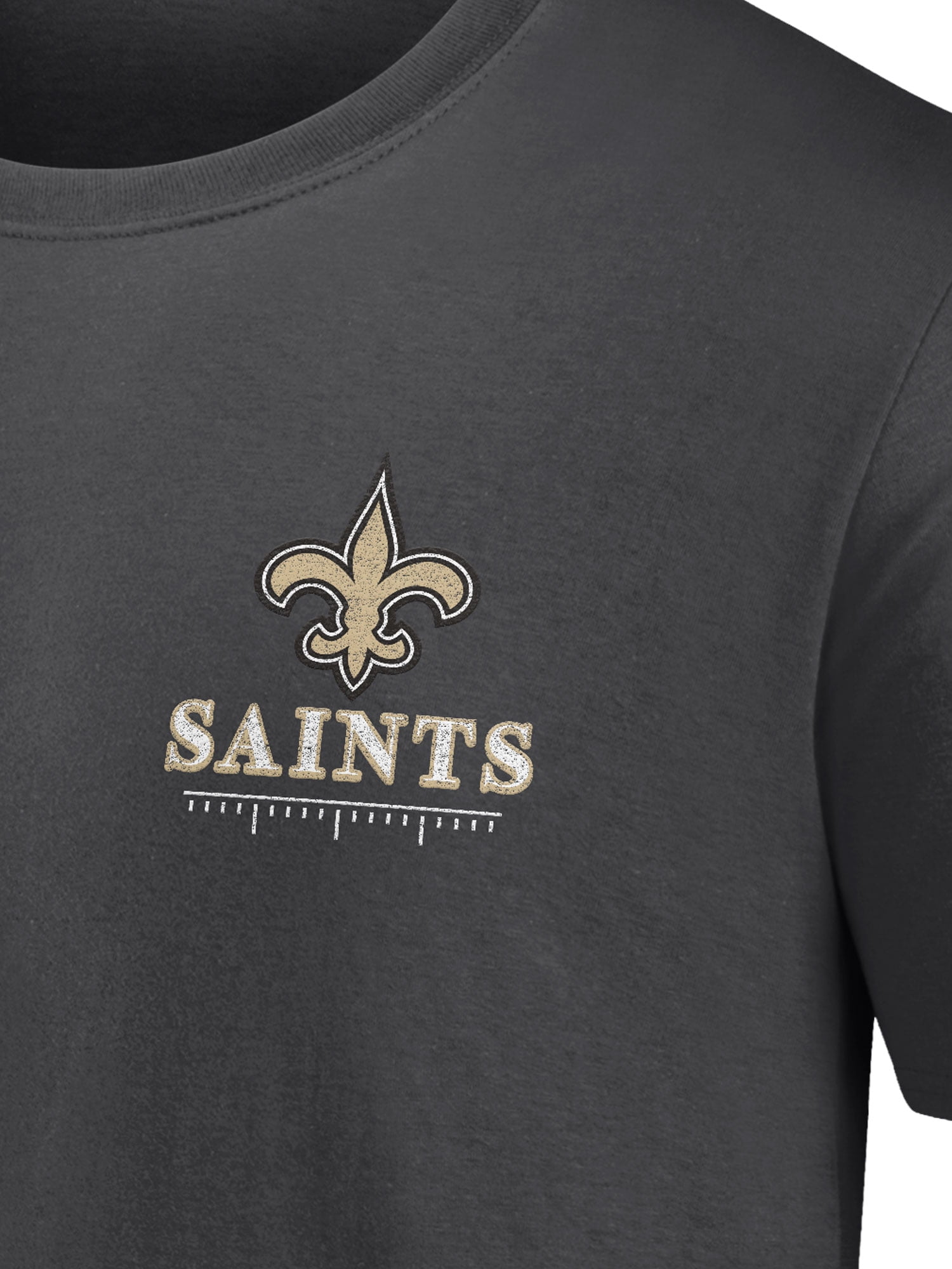 NFL New Orleans Saints Men's Cotton Faded Black Short Sleeve T-Shirt