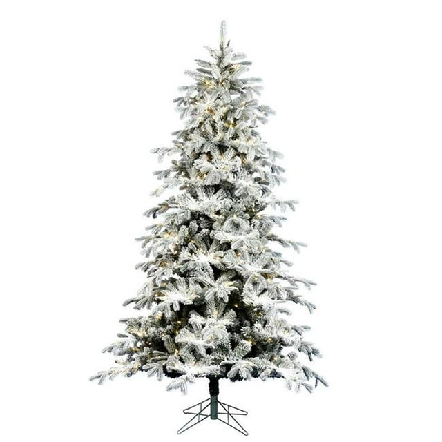 Vickerman A182347LED8FCEZ 4.5 ft. x 38 in. Flocked York EZ Christmas Tree with 8F Dura-Lit 250 Color Changing LED Light
