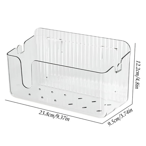 LAMIRO Cabinet Door Organizer,Plastic Storage Bin with 2 Hooks,Over Cabinet Holder for Kitchen,Pantry,Bathroom,Inside or Outside Door