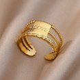 thumbnail image 1 of Anillos de apertura hueca Irregular para mujer, acero inoxidable, Color dorado, anillo geométrico, moda Simple, fiesta, regalo de joyería de Navidad, 1 of 4