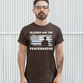 thumbnail image 3 of Tee Hunt Blessed are The Peacemakers T-Shirt Thin Line Police Officers Men's Tee, Brown, X-Large, 3 of 5