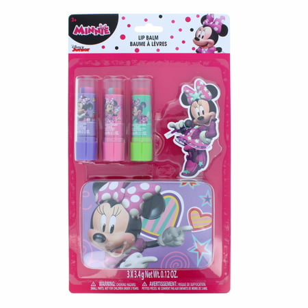 3pk Disney Junior Minnie Mouse Girls Flavored Lip Balm with Tin Case ...