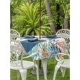 thumbnail image 2 of Outdoor Tablecloth with Umbrella Hole and Zipper, Marine Life Round Table Cloth 54 Inch Waterproof Tablecloth, Nautical Underwater Coral Shell Starfish Watercolor Picnic Table Cover for Patio Camping, 2 of 7