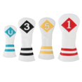 thumbnail image 2 of LOVIVER 4 Pcs Housse de Golf Club de Golf Housse de Tête Brodée en Cuir PU Manches Imperméables Blanc Numéro Coloré, 2 of 8