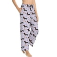 thumbnail image 2 of Uemuo Dachshund Dog Puppy Pattern Women's Wide Leg Palazzo Lounge Pants with Pockets Light Weight Loose Comfy Casual Pajama Pants-X-Large, 2 of 9