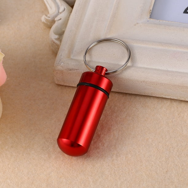 4 pastilleros impermeables y herméticos, de aluminio, para viaje, pastillero, portátil, mini pastillero, pastillero, frasco, caja de medicina con llavero Ecomeon no