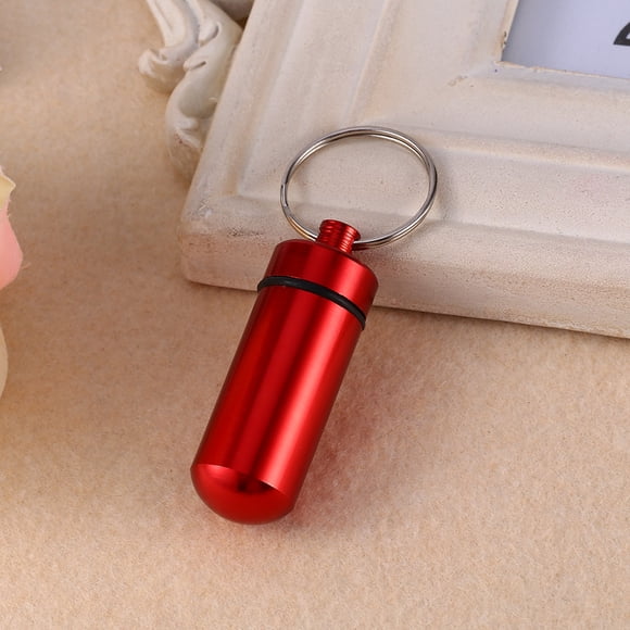 Fugacal 4 pastilleros impermeables y herméticos, de aluminio, para viaje, pastillero, portátil, mini pastillero, pastillero, frasco, caja de medicina con llavero Fugacal No se aplica