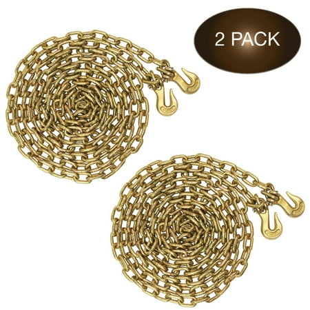 

2-Pack Grade 70 G70 Transport Chain for Cargo Tie-Down 5/16 X 20 | WLL 4 700 lbs.| DC Cargo Mall