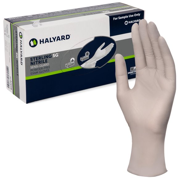 Guantes de examen HALYARD Sterling SG sin polvo de nitrilo, 3,7 mm
