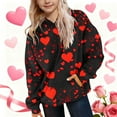 thumbnail image 2 of Valentine's Day Kids Sweatshirts Long Sleeve Crewneck Casual Pullover Tops with Pockets Fashion Clothing Girls Hoodies Size 3-14, 2 of 6