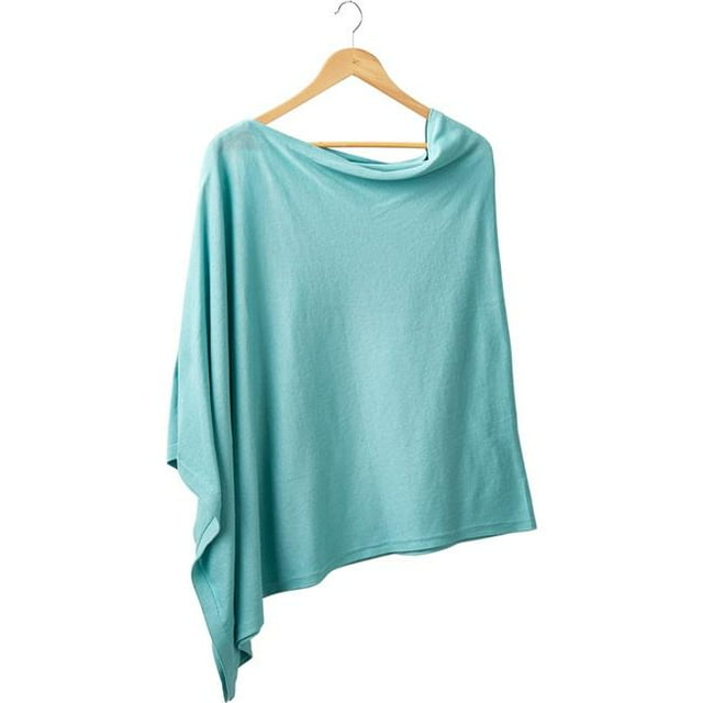 Tickled Pink & Aqua Solid Cotton Poncho - One Size