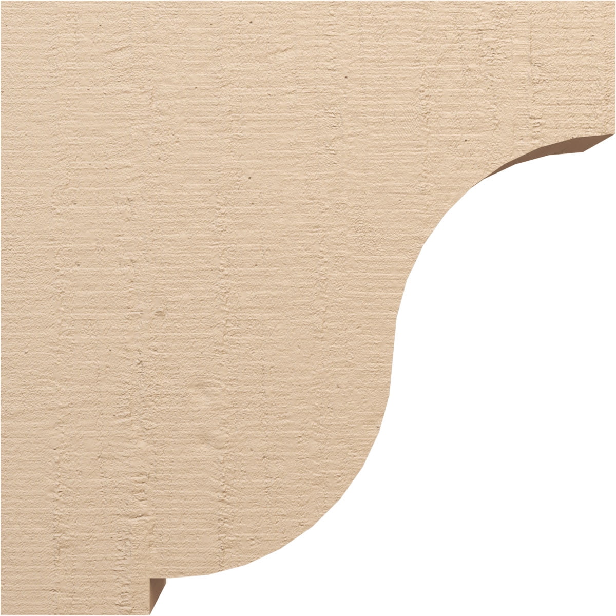 9"W x 36"D x 36"H Thin Van Buren Rough Cedar Woodgrain TimberThane Corbel, Primed Tan