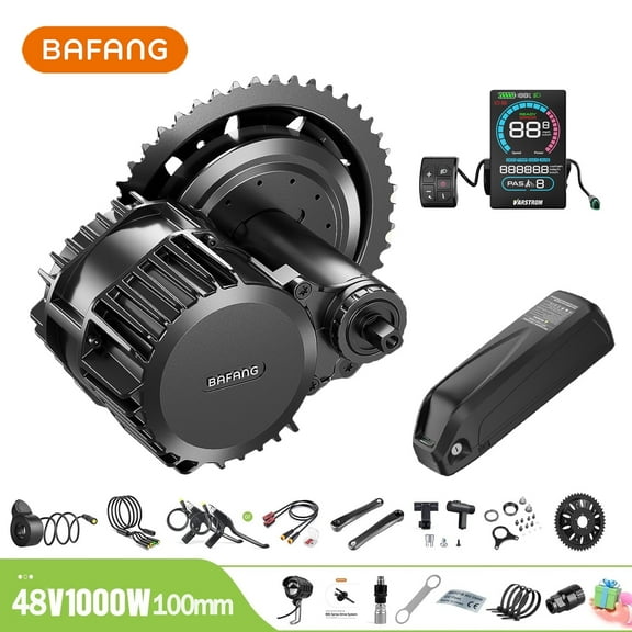 BAFANG Mid Drive Kit 1000W BBSHD Electric Bike Conversion Kit 48V Ebike Conversion Kit for 100MM Mountain Bike Road Bike VD618 Display and 48V16Ah Shark Battery