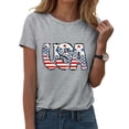 thumbnail image 2 of TOWED22 USA Flag Tee Shirt for Women 4th of July Memorial Day T Shirt American Proud T Shirt Casual Short Sleeve Graphic Tee(Grey,L), 2 of 5