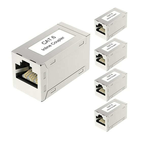 5 Pack RJ45 Coupler, Female to Female Network Connector Inline Adapter Keystone for Ethernet Cat6 Cable Extender