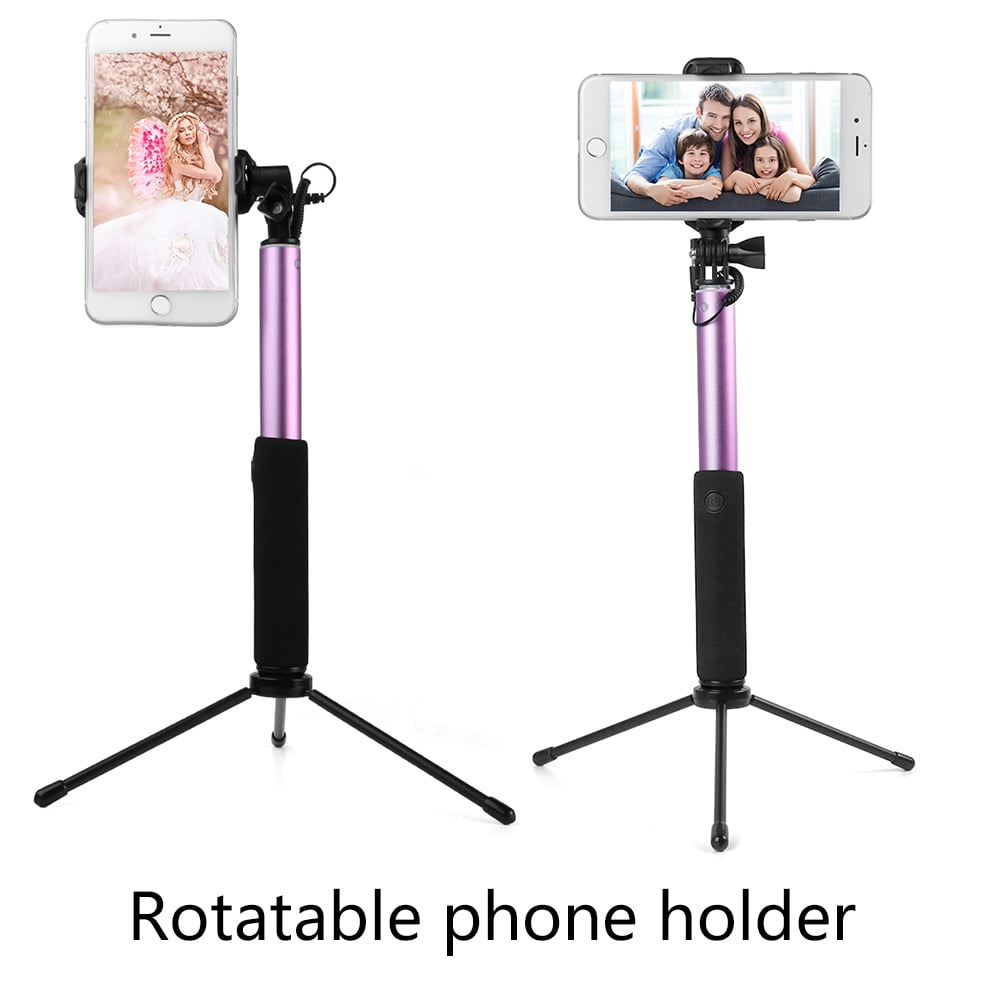 BUNDLE: Kona Vegan Leather Folio Wallet Case (Brown) & Selfie Stick Mini Tripod 2.0 (Purple) for Apple iPhone XS / X - Kickstand, Card Slots, Car Mount Compatible, Magnetic Closure