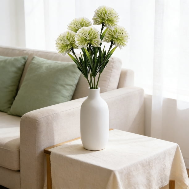 Decoración del hogar, decoración de habitaciones, decoración de paredes. Ramo de 5 flores artificiales de diente de león, ideal para bodas, arreglos florales, decoración de hoteles y como accesorio pa
