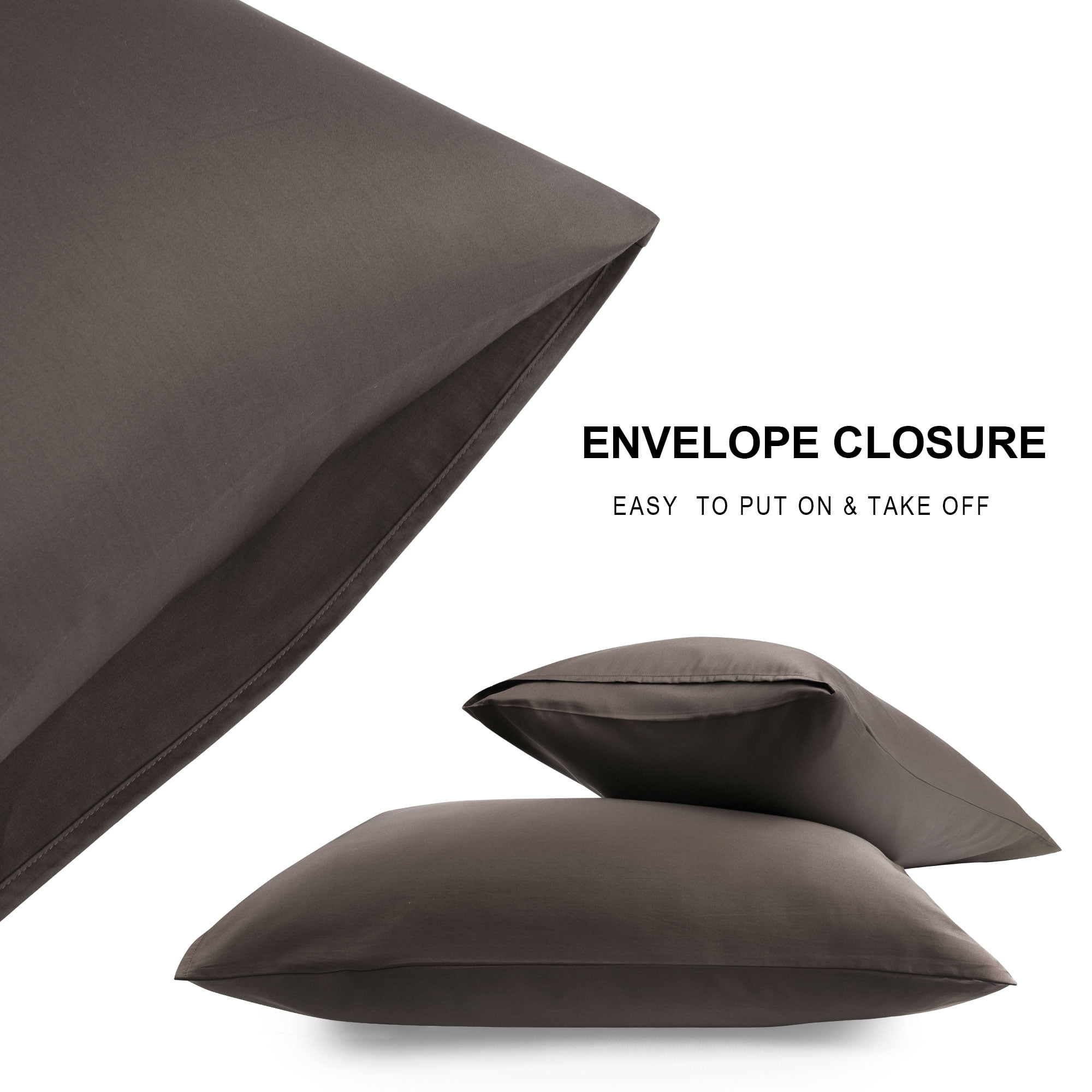 Unique Bargains Breathable Cotton Envelope Closure Pillowcases 2 Pcs Beaver Queen