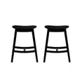thumbnail image 6 of Linon Condal 26" Backless Wood Saddle Counter Stool, Set of 2, Black, 6 of 9