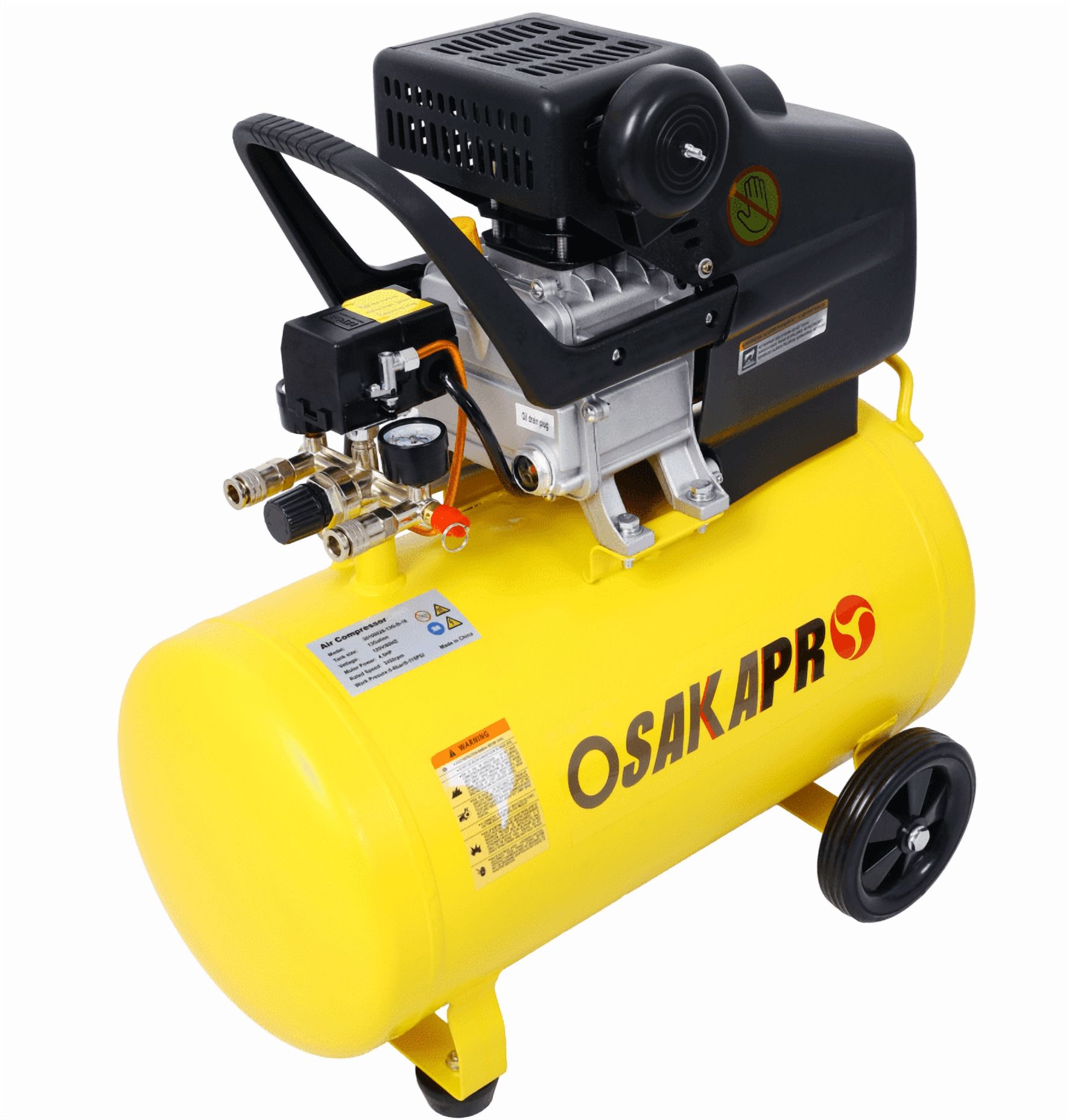4.5HP Ultra Quiet 13 Gal Oil-Lubricated Air Compressor with Wheels