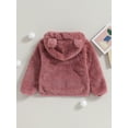thumbnail image 5 of Elippeo Infant Baby Girl Boy Winter Fuzzy Coat 6M 9M 12M 18M 24M 3D Bear Hooded Jacket Zipper Closure Fleece Outerwear Gray, 5 of 10