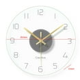 thumbnail image 6 of Modern Transparent Wall Clock, Ultra-Thin Glass, Round Design with Metal Hands, Gray & Gold, Stylish Decor for Living Room, Office, Bedroom, 6 of 9