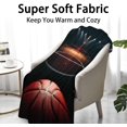 thumbnail image 2 of Basketball Throw Blanket - Soft, Fuzzy & Warm - 60x80 Inches Flannel Blankets for Bed, Couch - Black Sports Throws Gift for Men, Women, 2 of 6