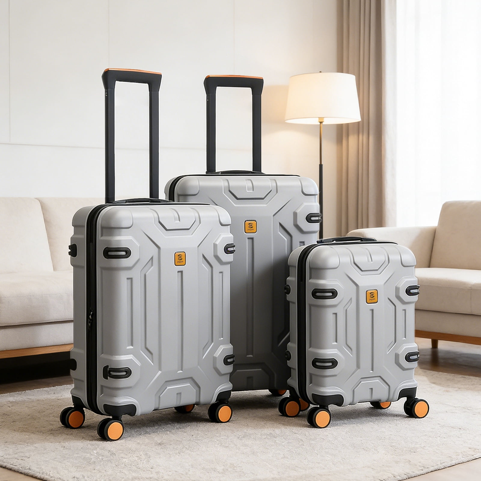 3 Piece ABS Luggage Set with TSA Lock, 20/26/30 Inch Spinner Suitcase for Carry On and Checked Bag, Lightweight Durable Travel Bags for Family Vacation Holiday Travel Back to School and Business Trip