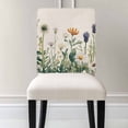 thumbnail image 3 of Spring Wildflowers Chair Covers Set of 1 Farmhouse Colored Flowers Chair Back Covers Stretch Removable Washable Slipcovers Protector for Dining Room Kitchen Party Decor, 3 of 5