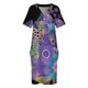 thumbnail image 3 of Composición de ukelele con flores, vestido holgado de bolsillo, vestido para mujer, vestidos de noche para mujer, ropa femenina, vestido morado, 3 of 6