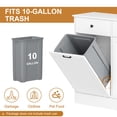 thumbnail image 4 of BeesClover Armoire à Poubelle Double Basculante avec Fonction Désodorisante, Armoire à Poubelle Autoportante de 20 Gallons à l'Épreuve des Chiens avec Tiroirs Cachés, Meuble de Cuisine, 4 of 7