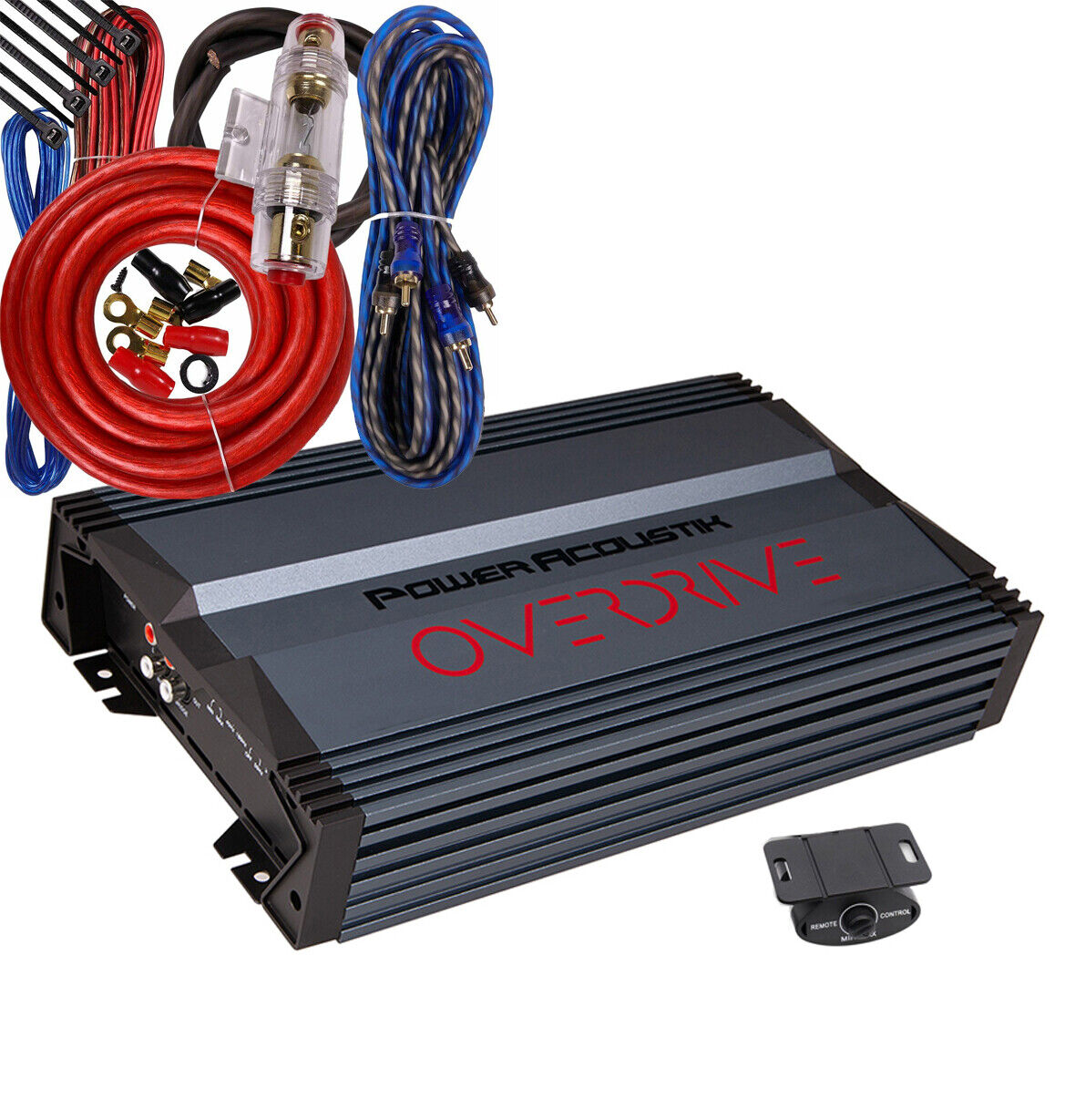 Power Acoustik OD1-3000 Class A/B 3000 Watts Full Range Amplifier + 4