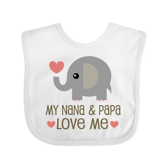 Inktastic My Nana and Papa Love Me Boys or Girls Baby Bib