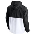 thumbnail image 3 of Men's Fanatics Black/White Brooklyn Nets Anorak Block Party Windbreaker Half-Zip Hoodie Jacket, 3 of 3