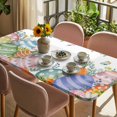 thumbnail image 3 of Easter Eggs Table Cloths for 5 Foot Rectangle Tables, Spring Botanical Eucalyptus Floral Butterfly Patio Waterproof Elastic Fitted Tablecloths, Washable Rectangular Table Cover for Camping, 3 of 8