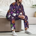 thumbnail image 7 of Naloa Halloween Sweet Candy Men’s Pajamas Set - Long Sleeve Button Down Sleep Shirt and Pajama Bottoms Sleepwear Set-Medium, 7 of 7